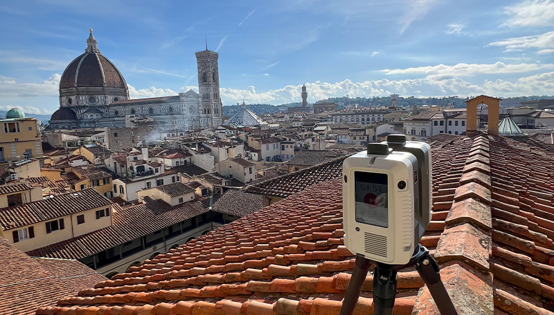 Leica RTC360 looks out over the city of Florence